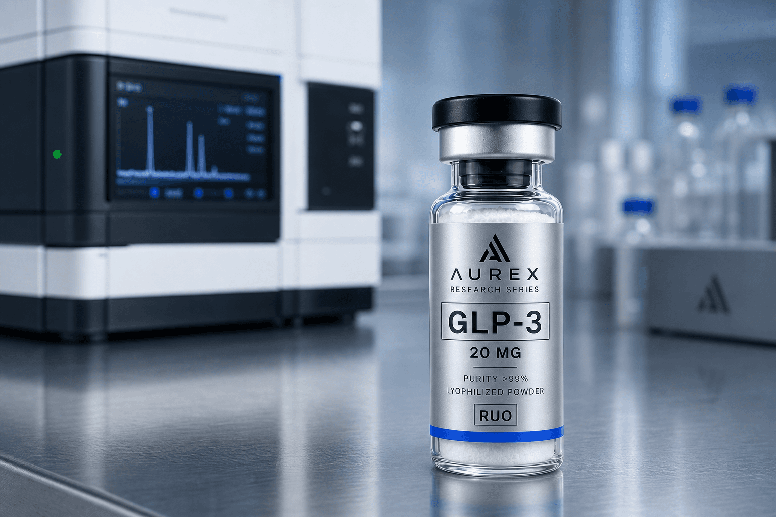 HPLC instrument running an Aurex lot under independent third-party verification